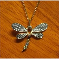 Beautiful Dragonfly Pendant with Diamond