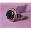 Image 2 : Exquisite Sterling Silver Ring with Genuine Columbian Emerald and Diamonds