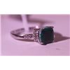 Image 2 : Exquisite Sterling Silver Ring with Genuine Columbian Emerald
