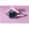 Image 3 : Exquisite Sterling Silver Ring with Genuine Columbian Emerald