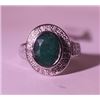 Exquisite Sterling Silver Ring with Genuine Columbian Emerald