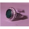Image 2 : Exquisite Sterling Silver Ring with Genuine Columbian Emerald