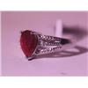 Image 2 : Exquisite Sterling Silver Ring with Pear Cut Pigeon Blood Ruby