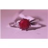 Image 4 : Exquisite Sterling Silver Ring with Round Cut Pigeon Blood Ruby