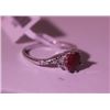 Image 6 : Exquisite Sterling Silver Ring with Round Cut Pigeon Blood Ruby