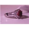 Image 2 : Exquisite Sterling Silver Ring with Pigeon Blood Ruby