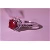 Image 2 : Exquisite Sterling Silver Ring with Pigeon Blood Ruby