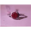 Image 3 : Exquisite Sterling Silver Ring with Pigeon Blood Ruby