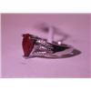 Image 2 : Exquisite Sterling Silver Ring with Pear Cut Pigeon Blood Ruby