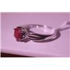 Image 3 : Exquisite Sterling Silver Ring with Pigeon Blood Ruby