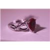 Image 2 : Exquisite Sterling Silver Ring with Pigeon Blood Ruby