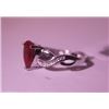 Image 3 : Exquisite Sterling Silver Ring with Pigeon Blood Ruby