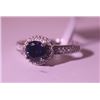 Image 1 : Exquisite Sterling Silver Ring with Sapphire and Diamonds
