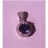 Image 1 : Exquisite Sterling Silver Pendant with Blue Sapphire