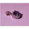 Image 2 : Exquisite Sterling Silver Pendant with Blue Sapphire