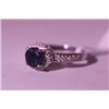 Image 1 : Exquisite Sterling Silver Ring with Blue Sapphire