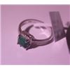 Image 1 : Exquisite Sterling Silver Ring with Genuine Columbian Emerald