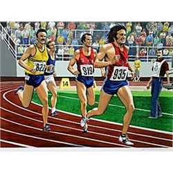 Lithograph "Bruce Jenner Decathlon"  William Nelson