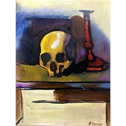 Skull on the Table - Paul Cezanne