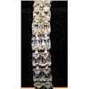 Fancy Russian Cubic Zirconia Sterling Silver Bracelet.
