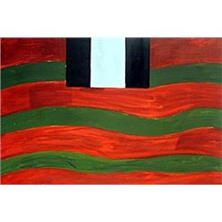 Red Lines - Oil on Paper - Sean Scully