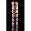 Beautiful Rose Mary Garnets & White Topaz SS Bracelet.