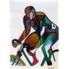 Image 1 : Cyclist - Oil Painting on Paper - Jean Metsinger