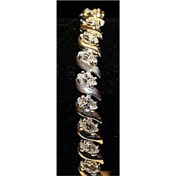 Fancy Russian Cubic Zirconia Sterling Silver Bracelet.