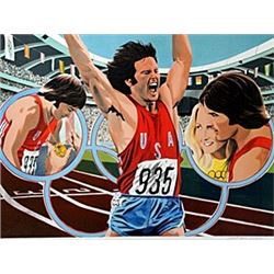 Lithograph "Bruce Jenner Decathlon"  William Nelson
