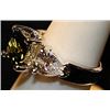 Image 2 : Beautiful Green Peridot & White Topaz SS Ring. (508L)