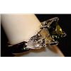 Image 3 : Beautiful Green Peridot & White Topaz SS Ring. (508L)