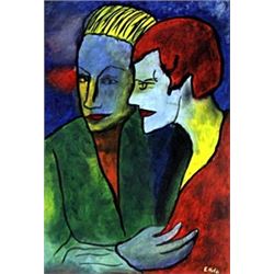 Lovers - Oil on Paper - Emile Nolde