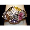 Image 1 : Beautiful Multi Colored Gemstones SS Ring. (521L)