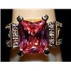 Image 1 : Beautiful Pink Lab Sapphire with Diamonds SS Ring. (525L)