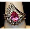 Image 1 : Gorgeous Ruby with White Sapphires SS Ring. (531L)