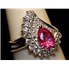 Image 3 : Gorgeous Ruby with White Sapphires SS Ring. (531L)
