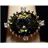 Image 1 : Fancy Green Peridot & White Sapphires SS Ring. (532L)