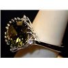 Image 2 : Fancy Green Peridot & White Sapphires SS Ring. (532L)