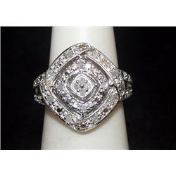Lady's Fancy Silver Ring with Diamonds (78I)