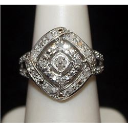 Lady's Fancy Silver Ring with Diamonds (81I)