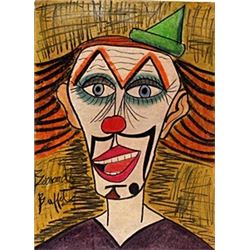 Clown - Pastel Drawing on Paper -Bernard Buffet