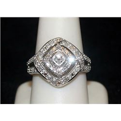 Lady's Fancy Silver Ring with Diamonds (82I)