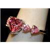 Image 2 : Beautiful Pink Lab Sapphires Sterling Silver Ring. (539L)
