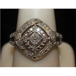 Lady's Fancy Silver Ring with Diamonds (83I)
