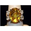 Image 1 : Fancy Lab Citrine & White Topaz SS Ring. (541L)