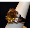 Image 2 : Fancy Lab Citrine & White Topaz SS Ring. (541L)