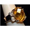 Image 3 : Fancy Lab Citrine & White Topaz SS Ring. (541L)