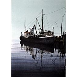 Lithograph "Early Morning on Greenport"  Helen Rundell