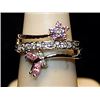 Beautiful Pink Sapphires & White Topaz SS Ring. (542L)