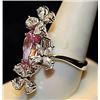 Image 2 : Gorgeous Pink Lab Sapphires & White Topaz SS Ring. (546L)